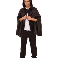 HPO Adult Men's Reversible Hooded Short Cape Costume | Multiple Color Options Halloween Costume