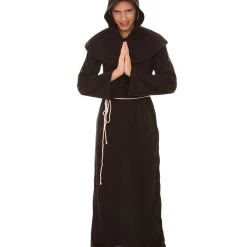 HPO Adult Men's Monk Robe Costume | Black Halloween Costumes