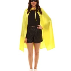HPO Adult Women's Superhero Cape With Mask Set Cartoon Costume | Multiple Color Options Halloween Costume