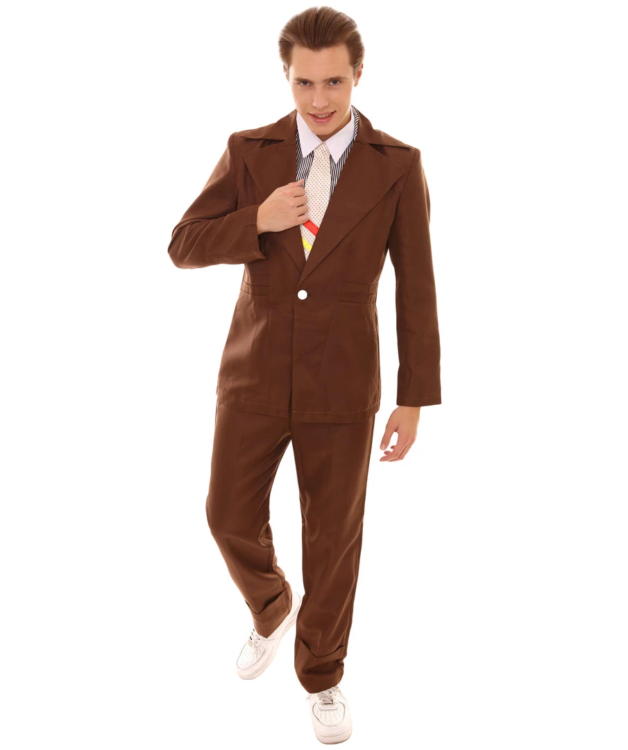 HPO 70's Rock Star | Powder Blue Suit With Dickie And Tie | Premium Halloween Costume | Multiple Color Options Men's 29 HPO 70's Rock Star | Powder Blue Suit With Dickie And Tie | Premium Halloween Costume | Multiple Color Options Men's