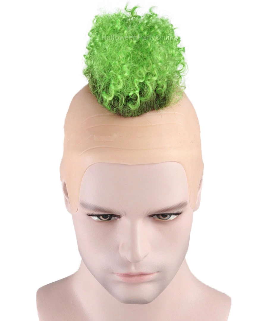 HPO Curly Mohawk Wig | Green Halloween Wig With Cap Kids 8 HPO Curly Mohawk Wig | Green Halloween Wig With Cap Kids