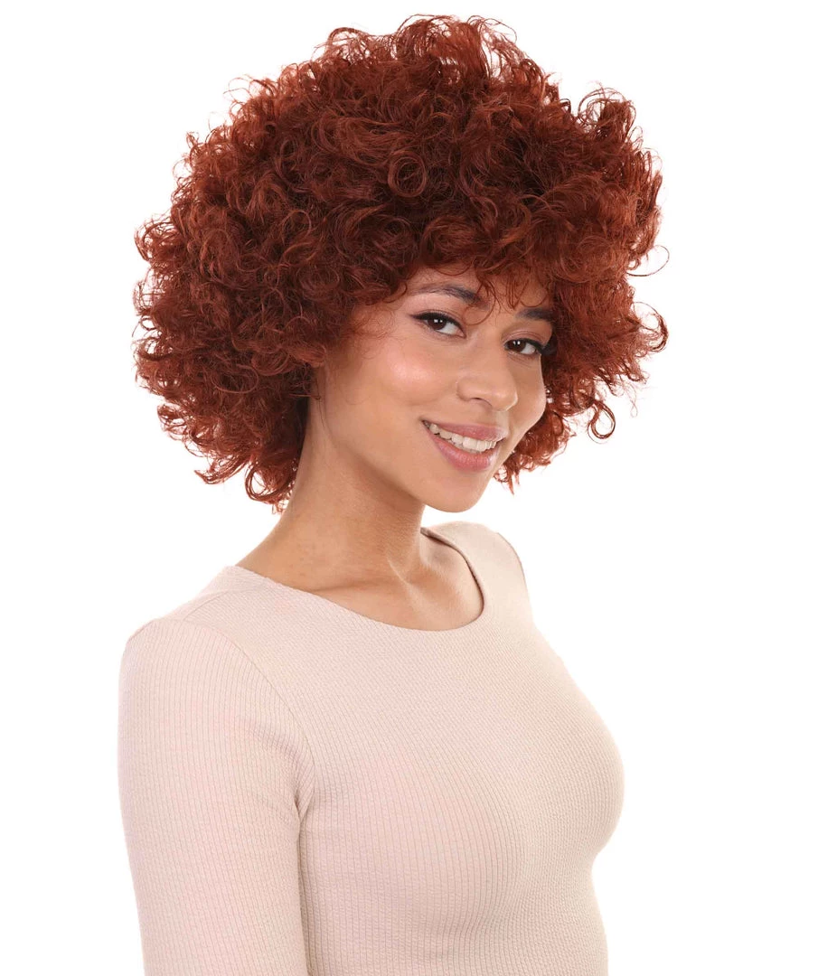 HPO Burgundy Afro Unisex Wig | Super Size Jumbo Party Event Ready Cosplay Halloween Wig Women's 6 HPO Burgundy Afro Unisex Wig | Super Size Jumbo Party Event Ready Cosplay Halloween Wig Women's