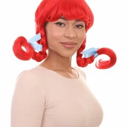 HPO Funny Braids Red Womens Wig | Character Cosplay Halloween Wig Women's 14 HPO Funny Braids Red Womens Wig | Character Cosplay Halloween Wig Women's