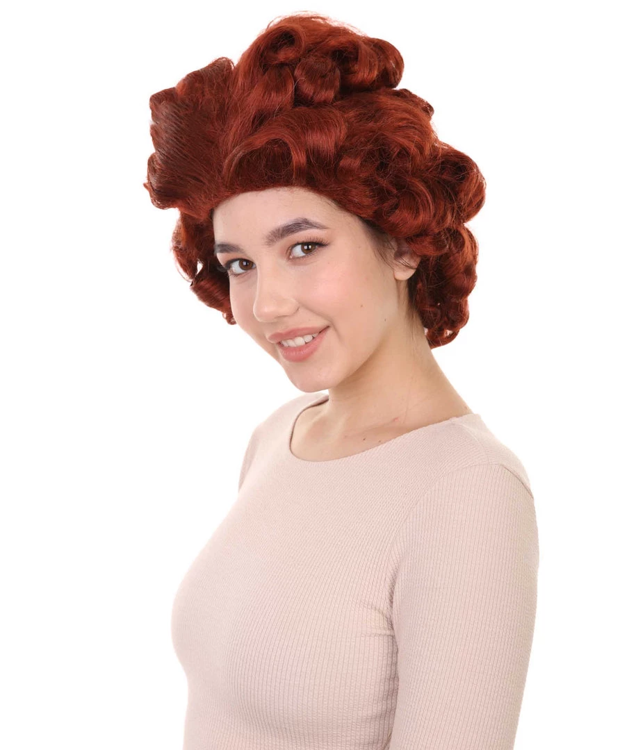 HPO Women's Colonial Historical Lady Wigs | Auburn Halloween Wigs | Premium Breathable Capless Cap 2 HPO Women's Colonial Historical Lady Wigs | Auburn Halloween Wigs | Premium Breathable Capless Cap