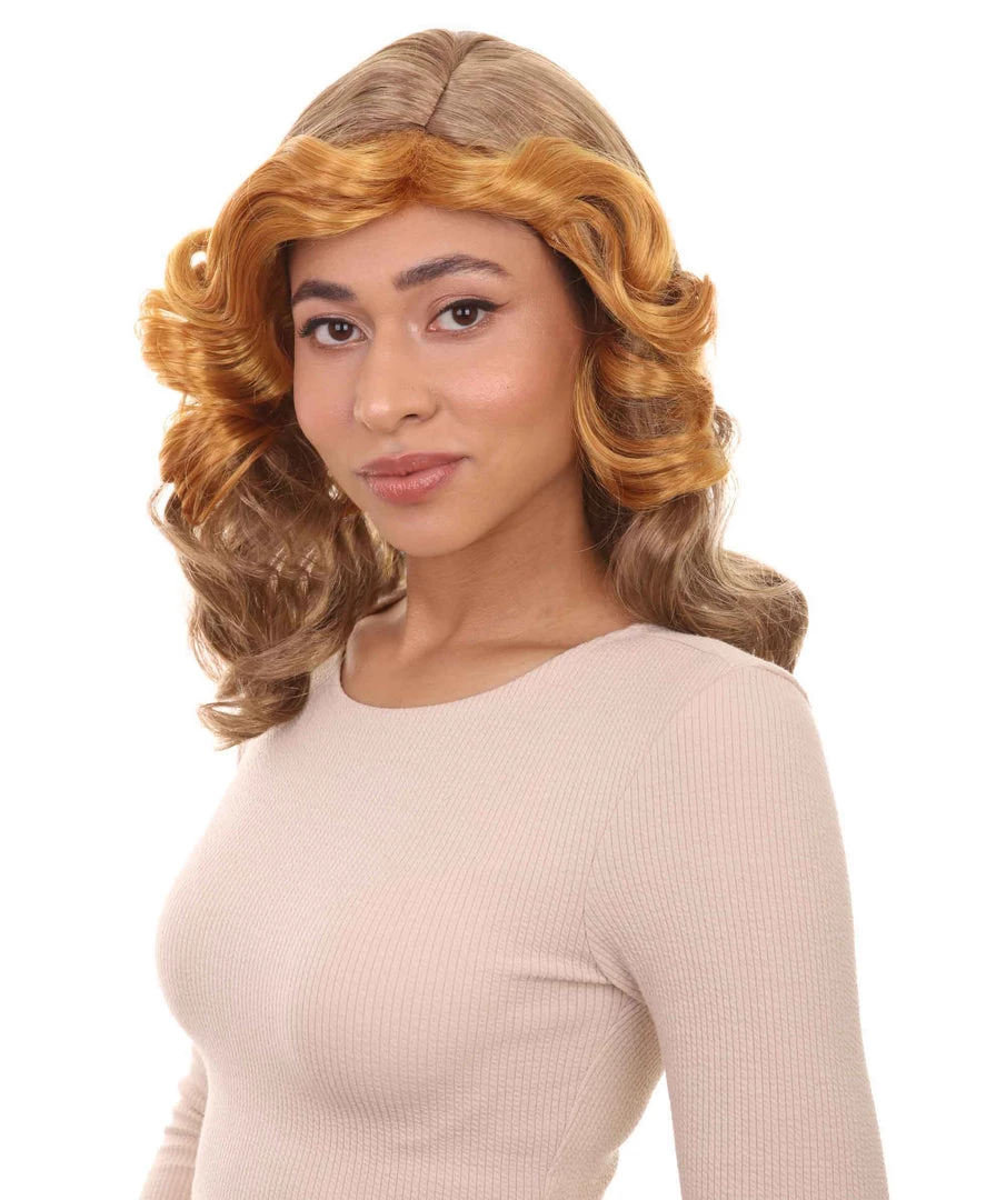 HPO Womens 70's Vintage Housewife Curly Wig | Gold Vintage Wigs | Premium Breathable Capless Cap 1 HPO Womens 70's Vintage Housewife Curly Wig | Gold Vintage Wigs | Premium Breathable Capless Cap