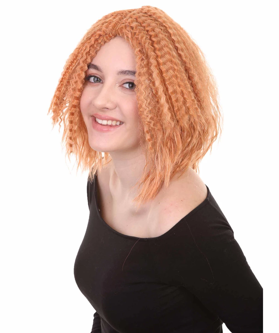 HPO Orange Curly Fashion Womens Wig | Party Ready Fancy Cosplay Halloween Wig | Premium Breathable Capless Cap Women's 2 HPO Orange Curly Fashion Womens Wig | Party Ready Fancy Cosplay Halloween Wig | Premium Breathable Capless Cap Women's