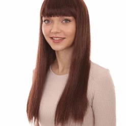 HPO Womens Long Bob Wig | Brown Bob Wigs | Premium Breathable Capless Cap Women's
