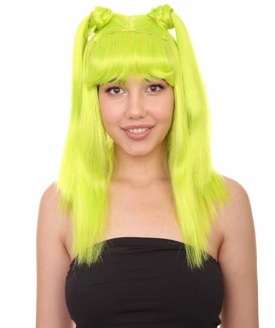 HPO Lime Twist Womens Wig | Yellow Green Crazy Hair Long Wig | Premium Breathable Capless Cap 1 HPO Lime Twist Womens Wig | Yellow Green Crazy Hair Long Wig | Premium Breathable Capless Cap