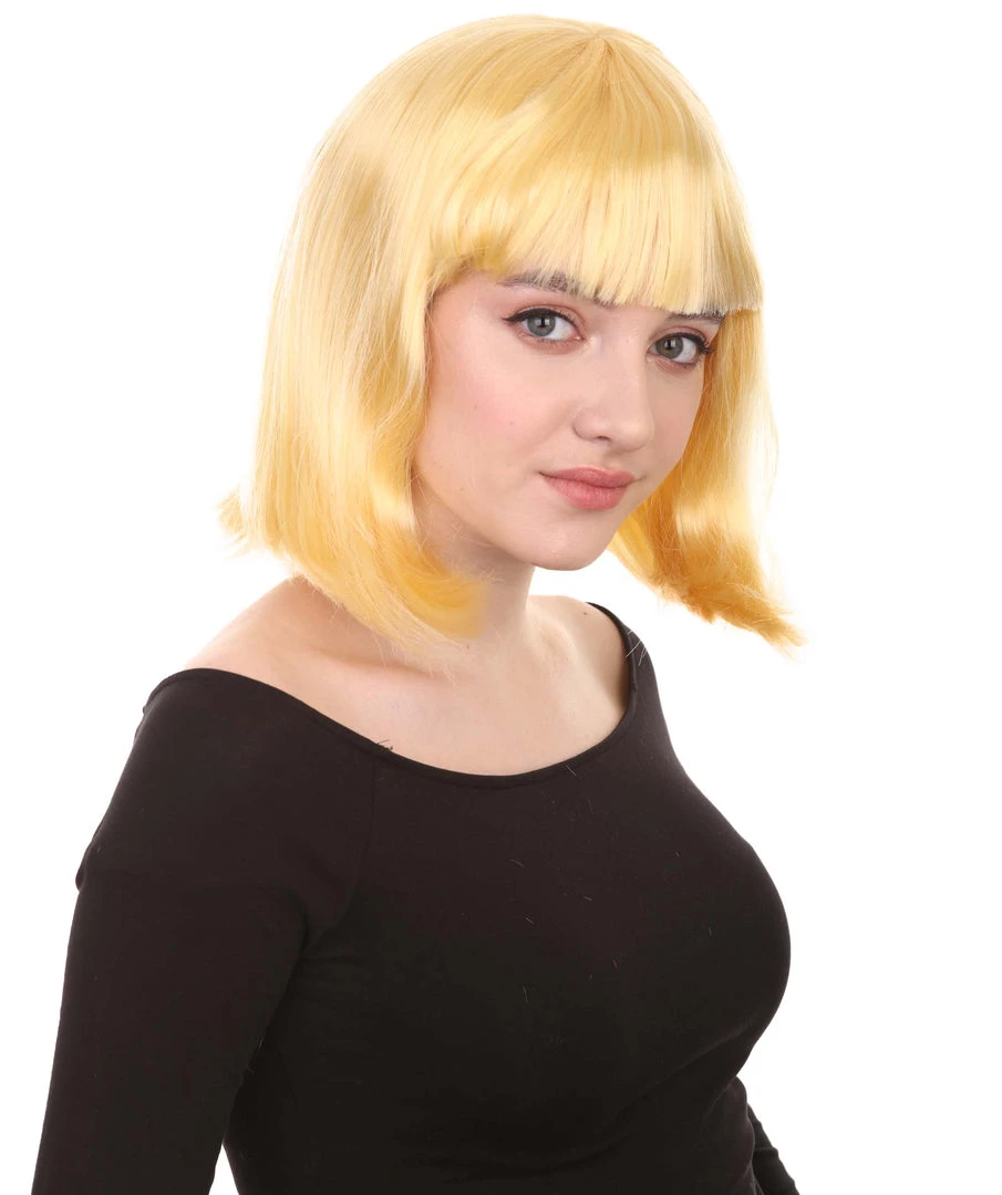 HPO Womens Actress Wig | Blonde Medium Bob Wig | Premium Breathable Capless Cap Men's 6 HPO Womens Actress Wig | Blonde Medium Bob Wig | Premium Breathable Capless Cap Men's