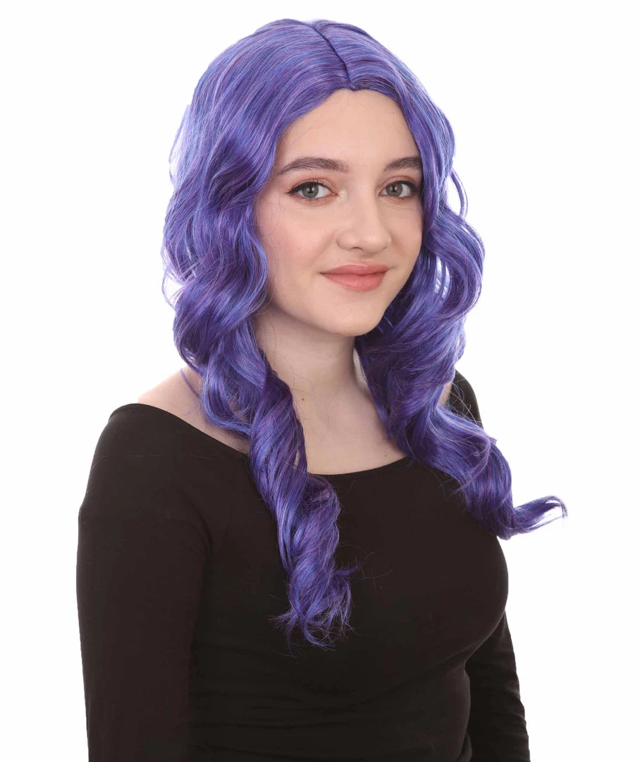 HPO Women's Long Curly Purple Womens Wig | Fancy Party Event Ready Halloween Wig | Premium Breathable Capless Cap 6 HPO Women's Long Curly Purple Womens Wig | Fancy Party Event Ready Halloween Wig | Premium Breathable Capless Cap