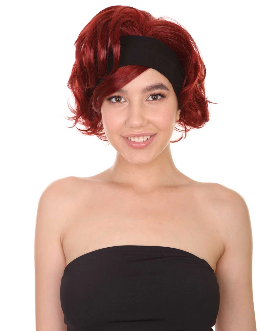 HPO 60's Womens Go-Go Wig With Headband | Auburn Vintage Wig | Premium Breathable Capless Cap 1 HPO 60's Womens Go-Go Wig With Headband | Auburn Vintage Wig | Premium Breathable Capless Cap