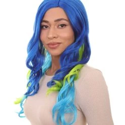 HPO Men's Two-Tone Long Wavy Womens Wig | Sexy Cosplay Party Halloween Wig | Premium Breathable Capless Cap