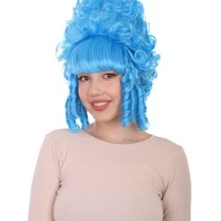 HPO Womens French Colonial Marie Antoinette Wig | Neon Pink Historical Cosplay Wigs | Premium Breathable Capless Cap Women's 36 HPO Womens French Colonial Marie Antoinette Wig | Neon Pink Historical Cosplay Wigs | Premium Breathable Capless Cap Women's