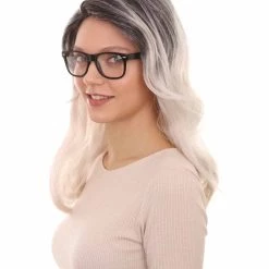 HPO Womens Film Wig | Black & Grey TV/Movie Wigs | Premium Breathable Capless Cap Women's