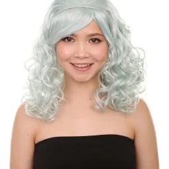 HPO Lt Blue Anime Cosplay Womens Wig | Fancy Party Event Ready Halloween Wig | Premium Breathable Capless Cap Men's