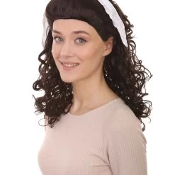 HPO 60's Homemaker Womens Wig | Dark Brown Vintage Wig | Premium Breathable Capless Cap Women's