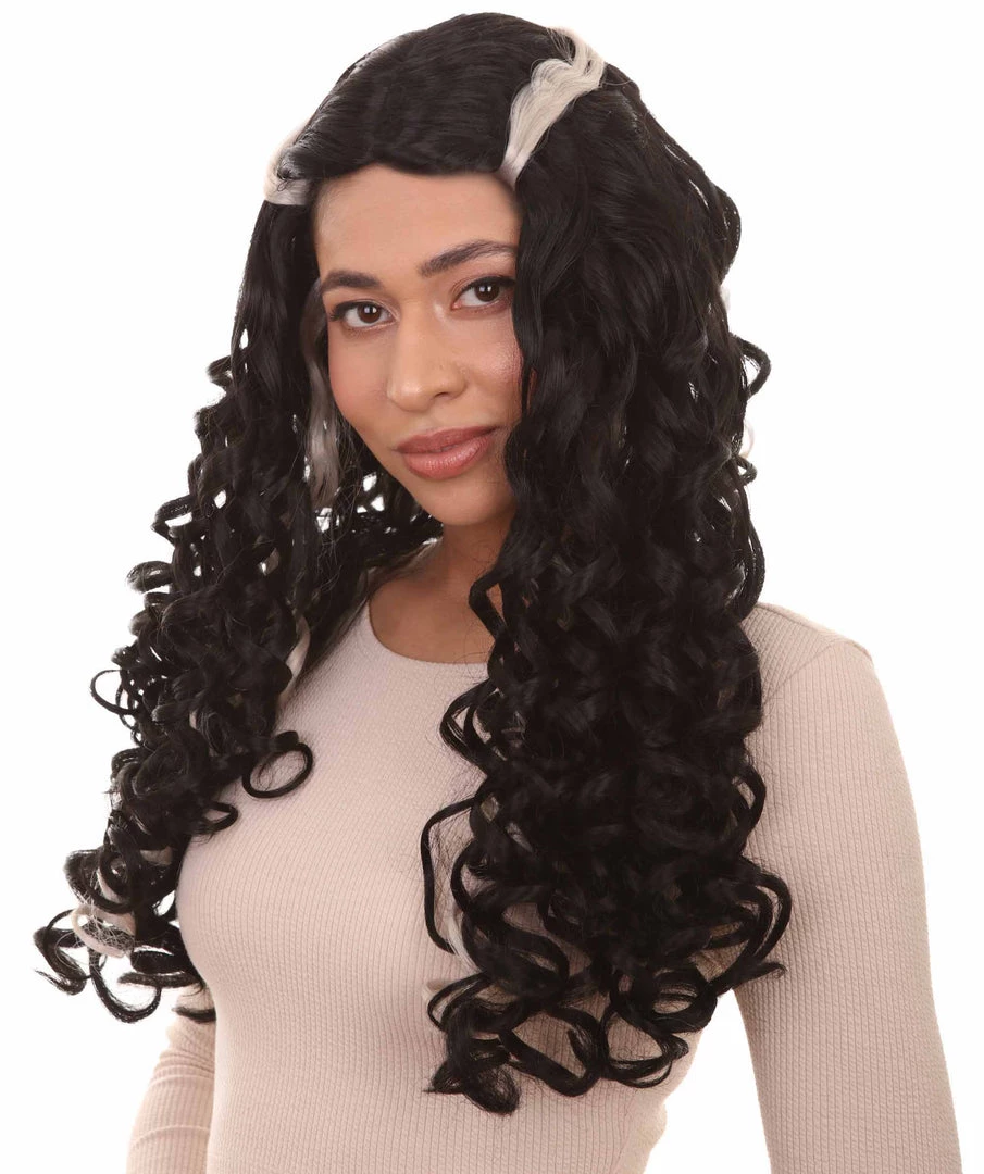 HPO Long Streaked Witch Sorceress Vampire Womens Wig | Horror Ghostly Halloween Wig | Premium Breathable Capless Cap 2 HPO Long Streaked Witch Sorceress Vampire Womens Wig | Horror Ghostly Halloween Wig | Premium Breathable Capless Cap