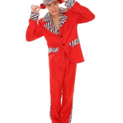 HPO Adult Men's Sweet Daddy Pimp Vintage Costume | Red Halloween Costume
