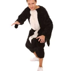 HPO Adult Men's Deluxe Skunk Animal Costume | Black Halloween Costume