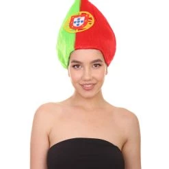 FLAGWIGS Portugal Flag Sports Troll Wig | Premium Breathable Capless Cap Women's