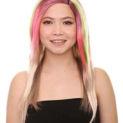 HPO Tri-Color Punk Unisex Wig | Sexy Cosplay Party Halloween Wig | Premium Breathable Capless Cap Women's
