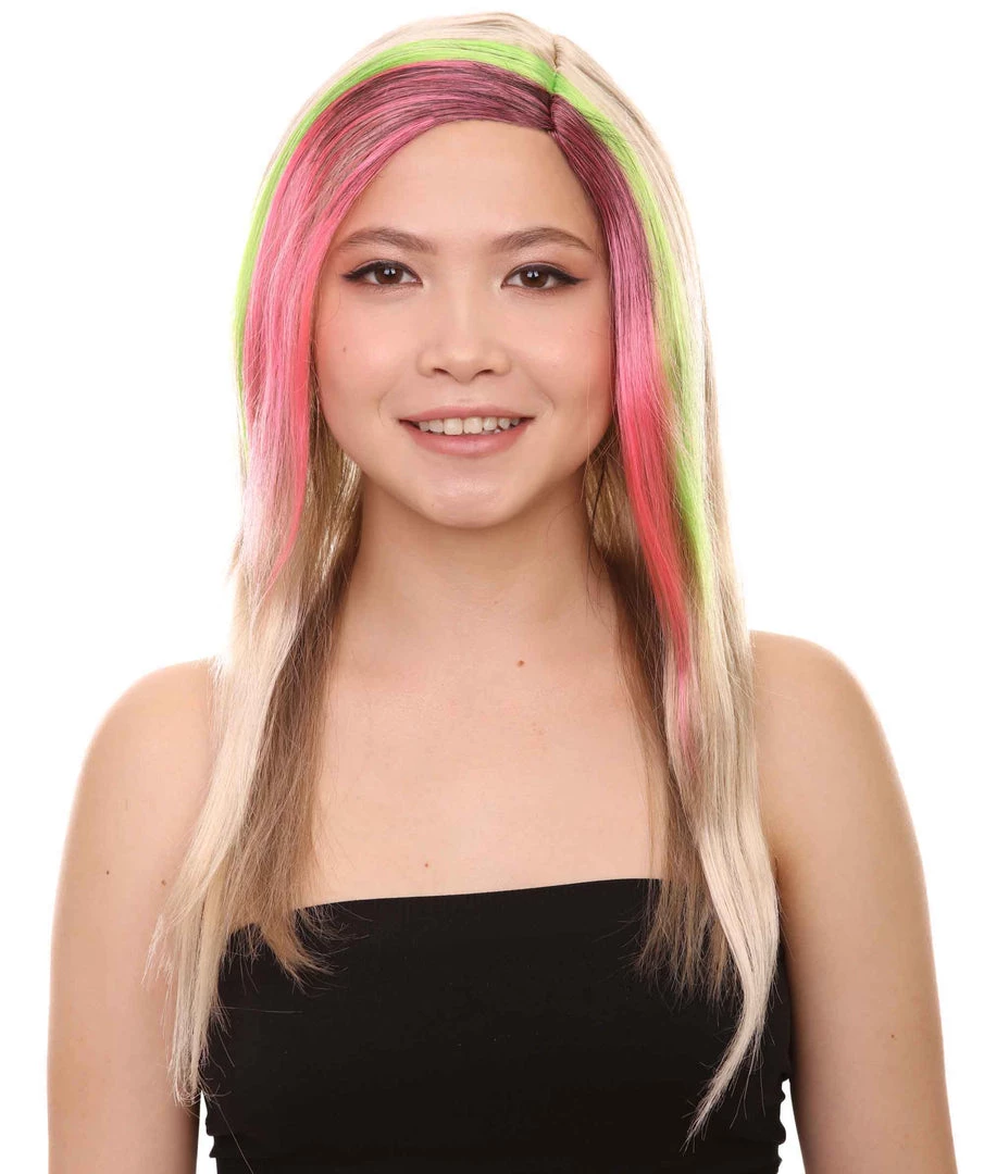 HPO Tri-Color Punk Unisex Wig | Sexy Cosplay Party Halloween Wig | Premium Breathable Capless Cap Women's 1 HPO Tri-Color Punk Unisex Wig | Sexy Cosplay Party Halloween Wig | Premium Breathable Capless Cap Women's