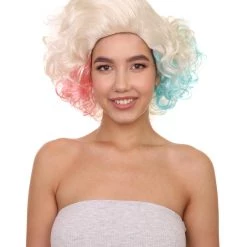 HPO Women's Multi Color Curly Short Bob Wig | Premium Breathable Capless Cap