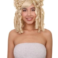 HPO Women's Colonial Lady Wig | Blonde Historical Wigs | Premium Breathable Capless Cap