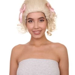 HPO Women's Womens French Colonial Marie Antoinette Wig | Blonde Historical Wigs | Premium Breathable Capless Cap
