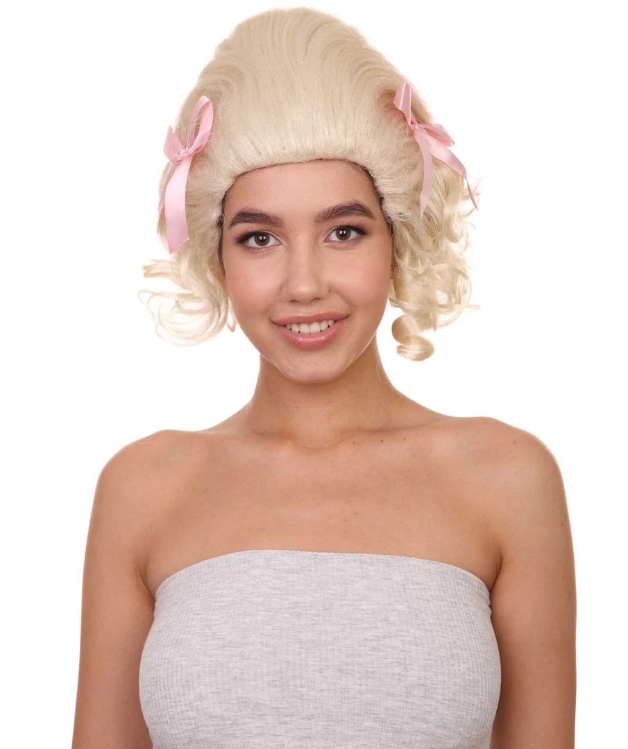HPO Women's Womens French Colonial Marie Antoinette Wig | Blonde Historical Wigs | Premium Breathable Capless Cap 1 HPO Women's Womens French Colonial Marie Antoinette Wig | Blonde Historical Wigs | Premium Breathable Capless Cap