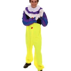 HPO Adult Men's Clown Jumpsuit Costume | Multicolor Cosplay Costume