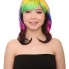 HPO Sweet Candy Womens Wig | Multicolor Sexy Cosplay Party Halloween Wig | Premium Breathable Capless Cap Women's