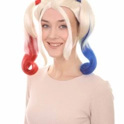 HPO Women's Womens Suicide Wig | Multi-color Cosplay TV/Movie Wigs | Premium Breathable Capless Cap