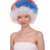 FLAGWIGS Serbia Flag Sport Afro Wig | Jumbo Super Size White Blue Red Wig Women's