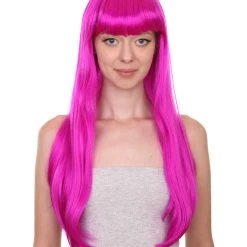 HPO Long Bob Womens Wig | Fancy Party Event Ready Halloween Wig (Lots Of Color Options) | Premium Breathable Capless Cap
