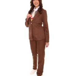 HPO Adult Women's Deluxe Party Suit Costume | Dark Brown Cosplay Costume
