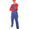 HPO Adult Men's Red Plumber Costume | Red And Blue Halloween Costume
