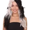 HPO Women's Womens Black And White Ponytail Wig | Anime Cosplay Party Wigs | Premium Breathable Capless Cap