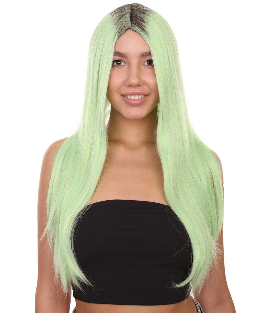 HPO Celebrity Womens Wig | Ombre Green Long Wig | Premium Breathable Capless Cap Men's 1 HPO Celebrity Womens Wig | Ombre Green Long Wig | Premium Breathable Capless Cap Men's