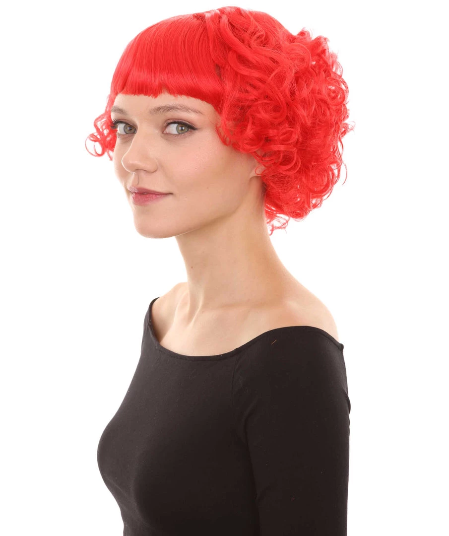 HPO Women's Short Red Cute Curly Wavy Wig | Party Ready Fancy Cosplay Halloween Wig | Premium Breathable Capless Cap 1 HPO Women's Short Red Cute Curly Wavy Wig | Party Ready Fancy Cosplay Halloween Wig | Premium Breathable Capless Cap