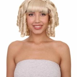 HPO French Colonial Curly Wig | Blonde Historical Wigs | Premium Breathable Capless Cap