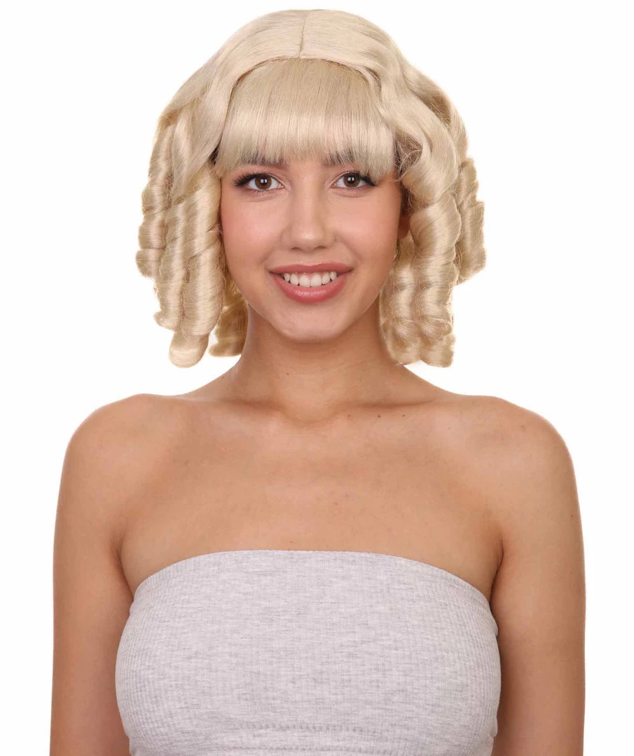 HPO French Colonial Curly Wig | Blonde Historical Wigs | Premium Breathable Capless Cap 1 HPO French Colonial Curly Wig | Blonde Historical Wigs | Premium Breathable Capless Cap