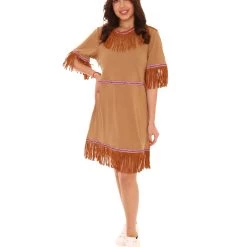 HPO Adult Women's Ladies Cowgirl Dress Costume | Brown Cosplay Costume