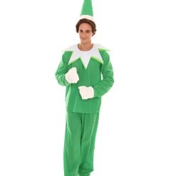 HPO Adult Men's Elf On The Shelf Costume | Green Halloween Costume