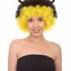 HPO Bee Unisex Wig | Jumbo Super Size Afro Yellow Black Cosplay Halloween Wig | Premium Breathable Capless Cap