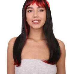 HPO Glam Black Devil Womens Wig | Horror Halloween Wig | Premium Breathable Capless Cap Women's