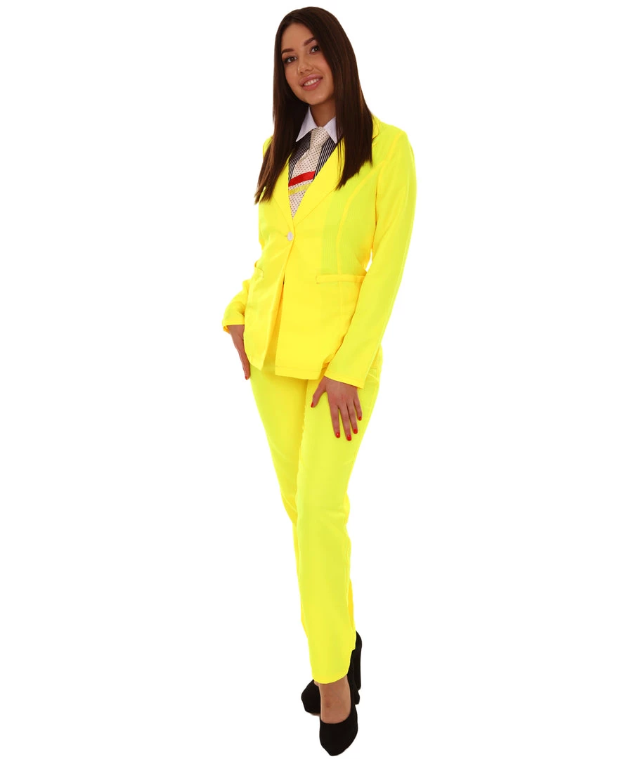 HPO Adult Women's Deluxe Party Suit Costume | Yellow Cosplay Costume 1 HPO Adult Women's Deluxe Party Suit Costume | Yellow Cosplay Costume