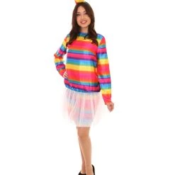 HPO Adult Women's Unicorn 2 Piece Costume | Rainbow Cosplay Costume