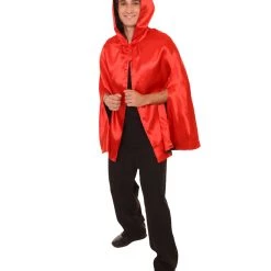 HPO Adult Women's Reversible Hooded Short Cape Costume | Multiple Color Option Halloween Costume