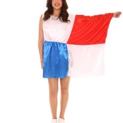 FLAGWIGS Adult Women's Celebratory Panamanian Flag Dress Sport Costume | Patriotic Cosplay Costume